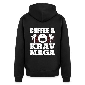 Krav Maga Apparel Israeli Self - Unisex Premium Organic Zip Hoodie - black - Back - Nico (187cm)
