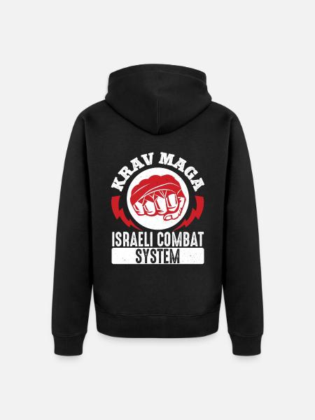 Krav Maga Apparel Israeli Self - Unisex Premium Organic Zip Hoodie - black