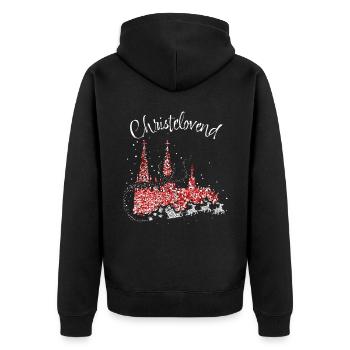 Fastelovend Carnival Confetti Santa Claus - Unisex Premium Organic Zip Hoodie - black - Back - Nico (187cm)