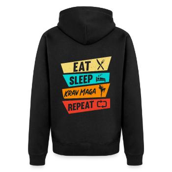 Krav Maga Apparel Israélien Self - Veste à capuche bio Premium Unisexe - noir - Dos - Nico (187cm)