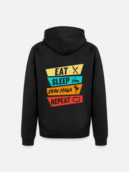 Krav Maga Apparel Israeli Self - Unisex Premium Organic Zip Hoodie - black