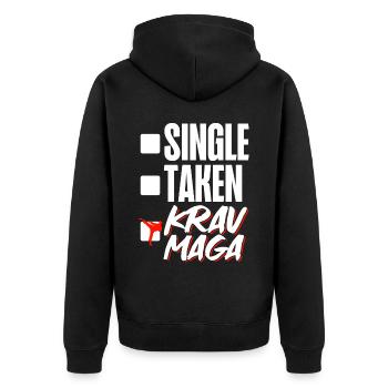 Krav Maga Apparel Israeli Self - Unisex Premium Organic Zip Hoodie - black - Back - Nico (187cm)