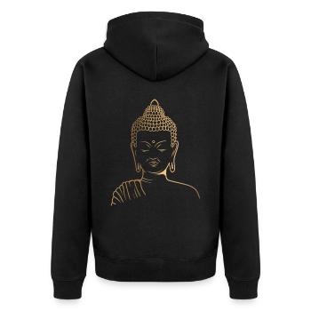 Gautama Buddha Meditation For Buddhim Enthusiast - Unisex Premium Organic Zip Hoodie - black - Back - Nico (187cm)