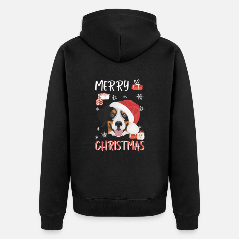 Bouvier Bernois Joyeux Noël - Veste à capuche bio Premium Unisexe - noir