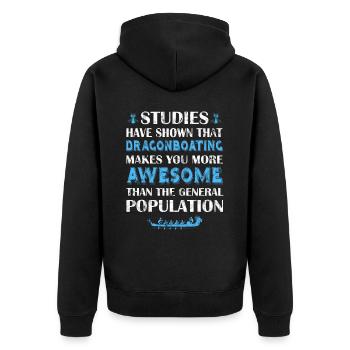 Drachenbootrennen Festival Drachenboot - Unisex Premium Bio Zip Hoodie - Schwarz - Hinten - Nico (187cm)