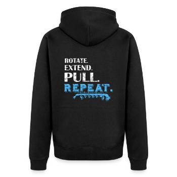 Drachenbootrennen Festival Drachenboot - Unisex Premium Bio Zip Hoodie - Schwarz - Hinten - Nico (187cm)