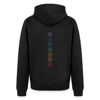 Hindouisme Chakra Bouddhisme Sanskrit Méditation Vajr - Veste à capuche bio Premium Unisexe - noir - Dos - Nico (187cm)