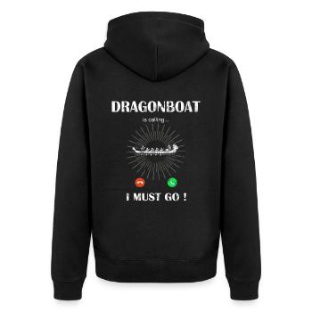 Drachenbootrennen Festival Drachenboot - Unisex Premium Bio Zip Hoodie - Schwarz - Hinten - Nico (187cm)