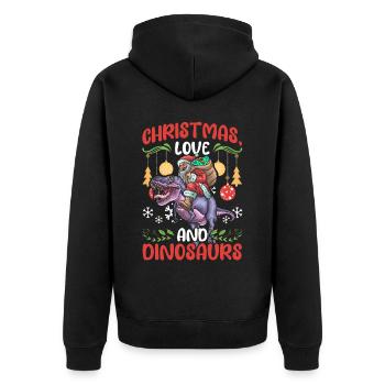 Dino Boy Boy Enfants Noël Amour Dinosaures - Veste à capuche bio Premium Unisexe - noir - Dos - Nico (187cm)