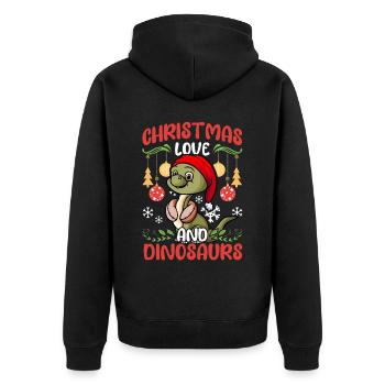 Dino Boy Boy Enfants Noël Amour Dinosaures - Veste à capuche bio Premium Unisexe - noir - Dos - Nico (187cm)