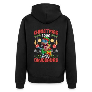 Dino Boy Boy Enfants Noël Amour Dinosaures - Veste à capuche bio Premium Unisexe - noir - Dos - Nico (187cm)