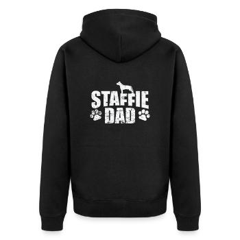 Staffie Papa American Staffordshire Terrier - Veste à capuche bio Premium Unisexe - noir - Dos - Nico (187cm)