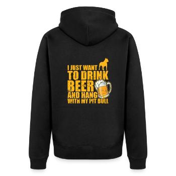 Il suffit de boire de la bière et de traîner avec mon pitbull - Veste à capuche bio Premium Unisexe - noir - Dos - Nico (187cm)