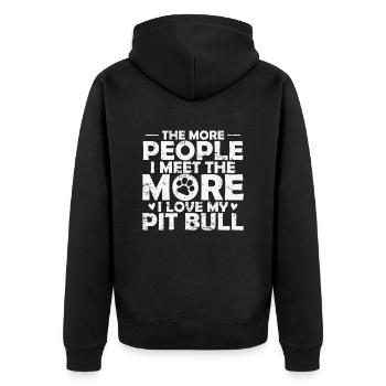 Moins de gens Plus de pit-bulls Chien Amour - Veste à capuche bio Premium Unisexe - noir - Dos - Nico (187cm)