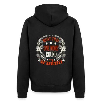 Muay Thai Un autre cadeau de boxe thaïlandaise ronde - Veste à capuche bio Premium Unisexe - noir - Dos - Nico (187cm)