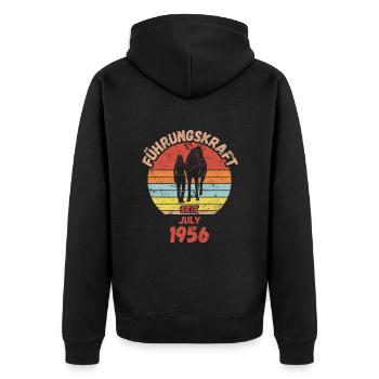 Führungskraft Reiten Geburtstag Juli 1956 - Unisex Premium Bio Zip Hoodie - Schwarz - Hinten - Nico (187cm)