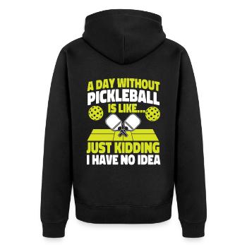 Pickleball Un jour sans - Veste à capuche bio Premium Unisexe - noir - Dos - Nico (187cm)