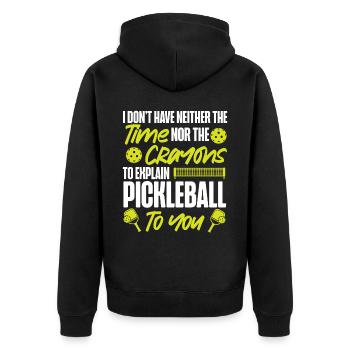 Pickleball je n’ai ni l’un ni l’autre - Veste à capuche bio Premium Unisexe - noir - Dos - Nico (187cm)