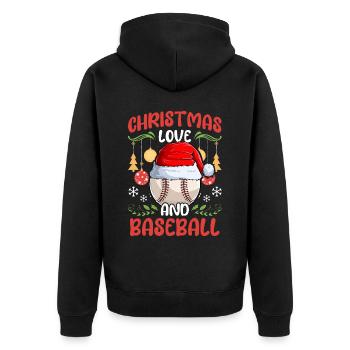 Joueur de baseball Club Amour de Noël - Veste à capuche bio Premium Unisexe - noir - Dos - Nico (187cm)