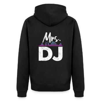 DJ Auftritt Auflegen - Unisex Premium Bio Zip Hoodie - Schwarz - Hinten - Nico (187cm)