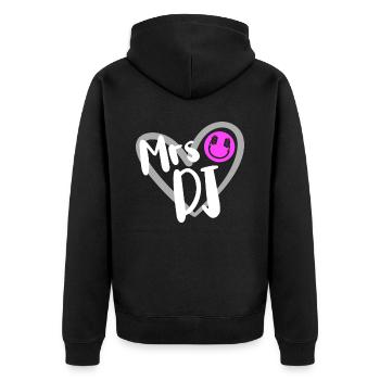 DJ Auftritt Auflegen - Unisex Premium Bio Zip Hoodie - Schwarz - Hinten - Nico (187cm)