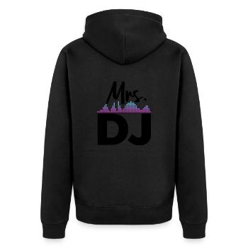 DJ Auftritt Auflegen - Unisex Premium Bio Zip Hoodie - Schwarz - Hinten - Nico (187cm)