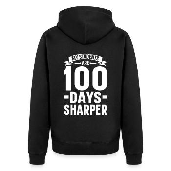 100 jours plus nets 100e jour d’école enseignant - Veste à capuche bio Premium Unisexe - noir - Dos - Nico (187cm)