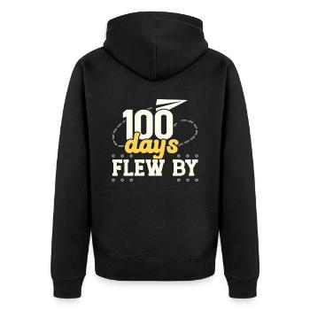100 Days Flew By 100 Days Of School Teacher Pupil - Unisex Premium Organic Zip Hoodie - black - Back - Nico (187cm)