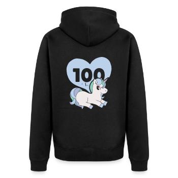 Unicorn Lover Enseignant Élève 100 jours d’école - Veste à capuche bio Premium Unisexe - noir - Dos - Nico (187cm)
