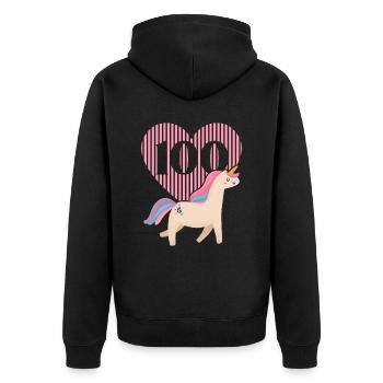 Unicorn Lover Enseignant Élève 100 jours d’école - Veste à capuche bio Premium Unisexe - noir - Dos - Nico (187cm)