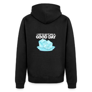 Hip Hop Rap Musik Rapper Hiphop Geschenk - Unisex Premium Bio Zip Hoodie - Schwarz - Hinten - Nico (187cm)