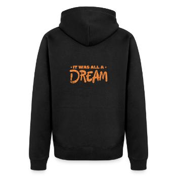 Hip Hop Rap Musik Rapper Hiphop Geschenk - Unisex Premium Bio Zip Hoodie - Schwarz - Hinten - Nico (187cm)