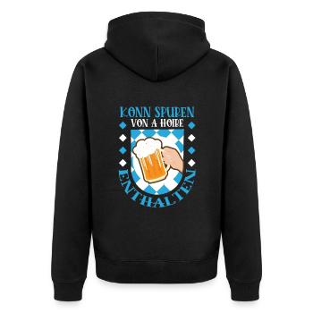 Konn traces of A Hoibe included - Unisex Premium Organic Zip Hoodie - black - Back - Nico (187cm)
