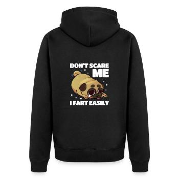 Carlin Chien Chien Ami Pet Pug Pug Pug Cadeau - Veste à capuche bio Premium Unisexe - noir - Dos - Nico (187cm)
