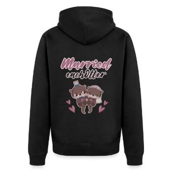 Married Eachotter - Unisex Premium Organic Zip Hoodie - black - Back - Nico (187cm)