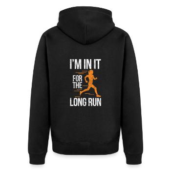 Running Runner Jogging Jogging Runner Gift - Unisex Premium Organic Zip Hoodie - black - Back - Nico (187cm)