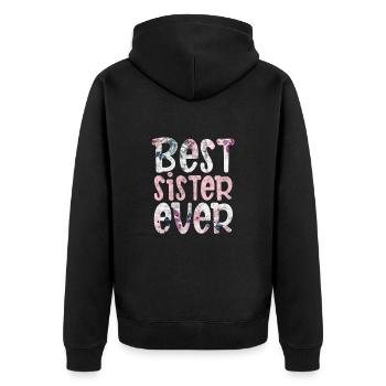 Soeur Frère Frères et sœurs Cadeau de famille - Veste à capuche bio Premium Unisexe - noir - Dos - Nico (187cm)