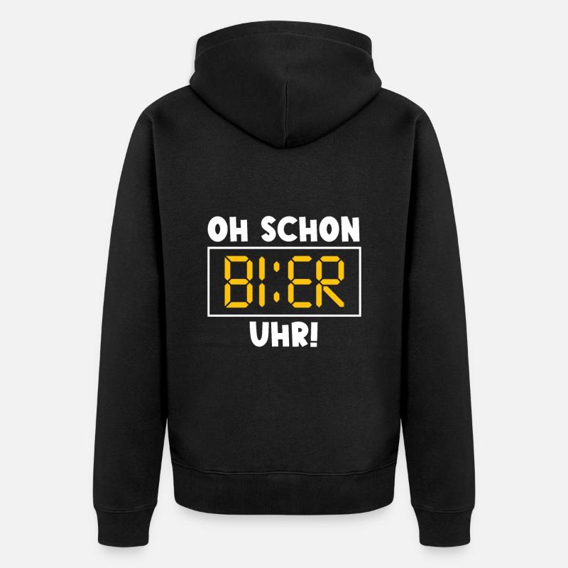 Bier Sprüche Lustiger Spruch - Unisex Premium Bio Zip Hoodie - Schwarz