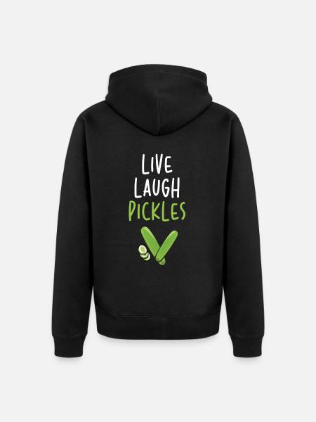 Live Laugh Pickles - Unisex Premium Organic Zip Hoodie - black