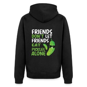 Les amis ne laissent pas leurs amis manger des cornichons seuls - Veste à capuche bio Premium Unisexe - noir - Dos - Nico (187cm)