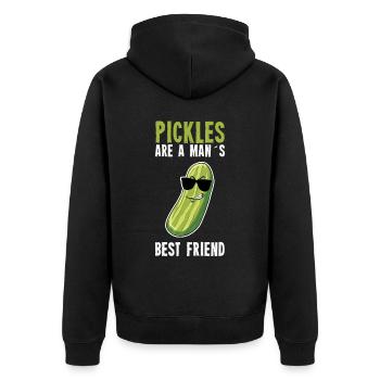 Pickles Are A Mans Best Friend - Unisex Premium Bio Zip Hoodie - Schwarz - Hinten - Nico (187cm)