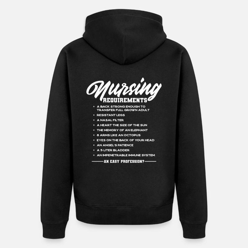 Krankenschwester, Krankenpflege - Unisex Premium Bio Zip Hoodie - Schwarz