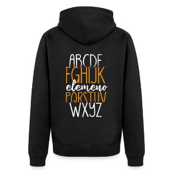 ABCs Hello Kindergarten Back to School - Unisex Premium Organic Zip Hoodie - black - Back - Nico (187cm)