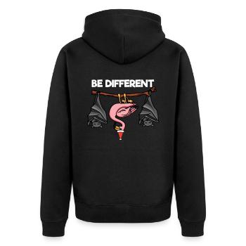 Be Different Flamingo Bat Santa Claus - Unisex Premium Organic Zip Hoodie - black - Back - Nico (187cm)
