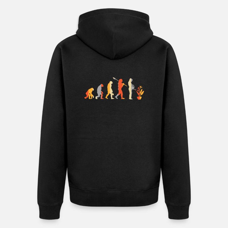 Evolution Gärtnerin Pflanze Gießkanne Strelizien - Unisex Premium Bio Zip Hoodie - Schwarz