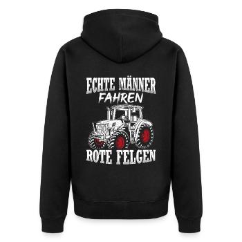 Traktor Landwirt Geschenk Landwirtschaft Bauer Tra - Unisex Premium Bio Zip Hoodie - Schwarz - Hinten - Nico (187cm)