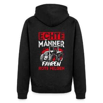 Traktor Landwirt Geschenk Landwirtschaft Bauer Tra - Unisex Premium Bio Zip Hoodie - Schwarz - Hinten - Nico (187cm)