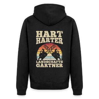 Hart Härter Landschaftsgärtner Gartenarbeit Gesche - Unisex Premium Bio Zip Hoodie - Schwarz - Hinten - Nico (187cm)
