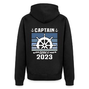 Capitaine 2023 bateau titulaire d’un permis bateau - Veste à capuche bio Premium Unisexe - noir - Dos - Nico (187cm)