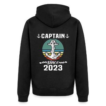 Capitaine 2023 bateau titulaire d’un permis bateau - Veste à capuche bio Premium Unisexe - noir - Dos - Nico (187cm)